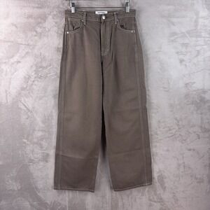 Reformation Cowboy High Rise Wide Leg Jeans Womens Size 26x28 Cacao Brown Denim